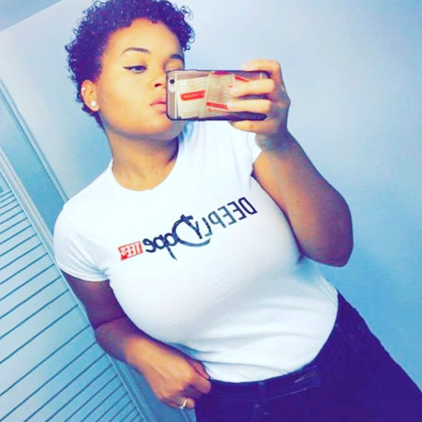 Summer White Tee (women's tight fitted lycra blend)