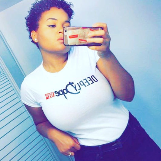 Summer White Tee (women's tight fitted lycra blend)